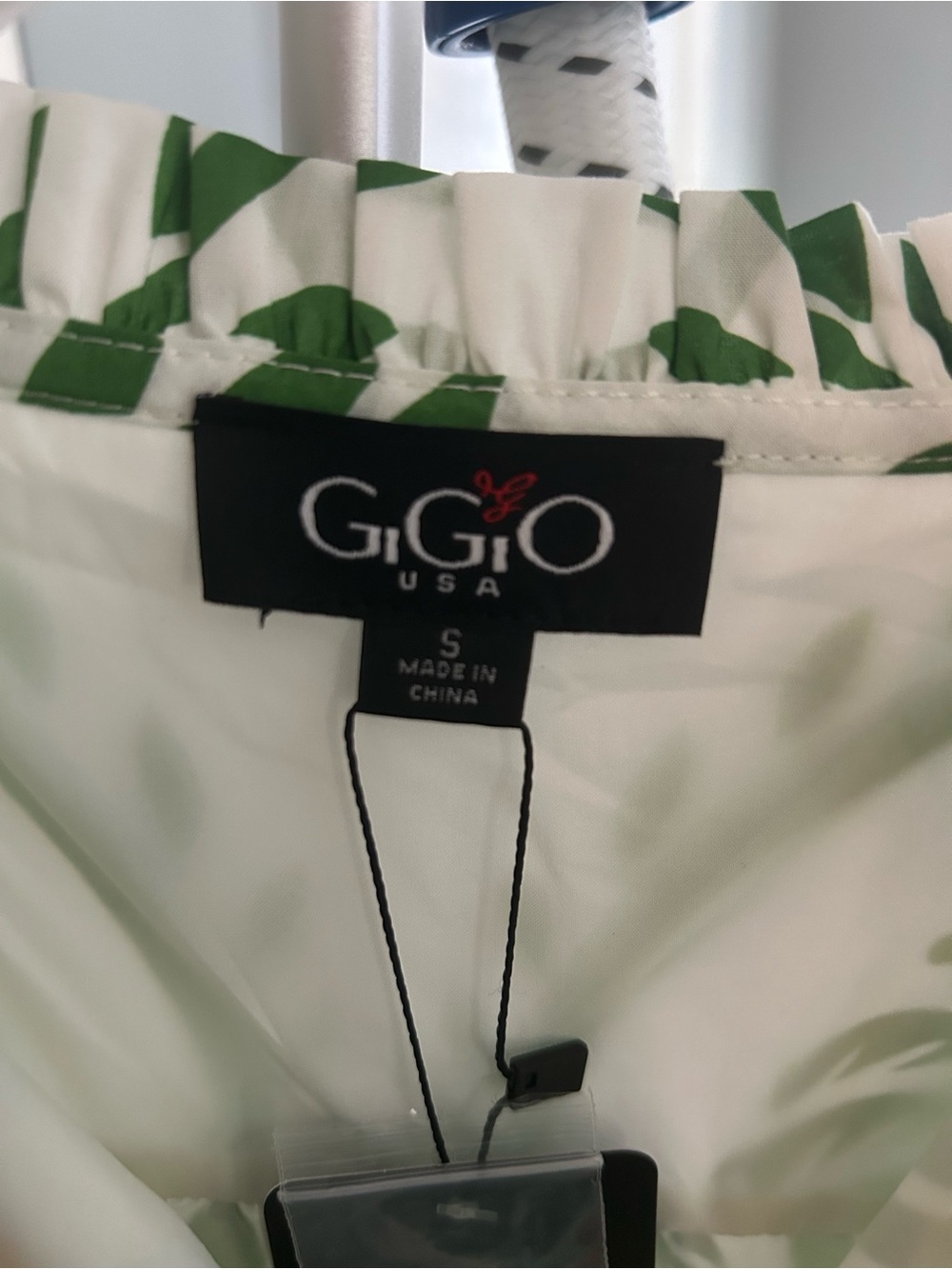 GiGiO Collection Cream dress with Green Botanical Motif - Picture 2 of 10